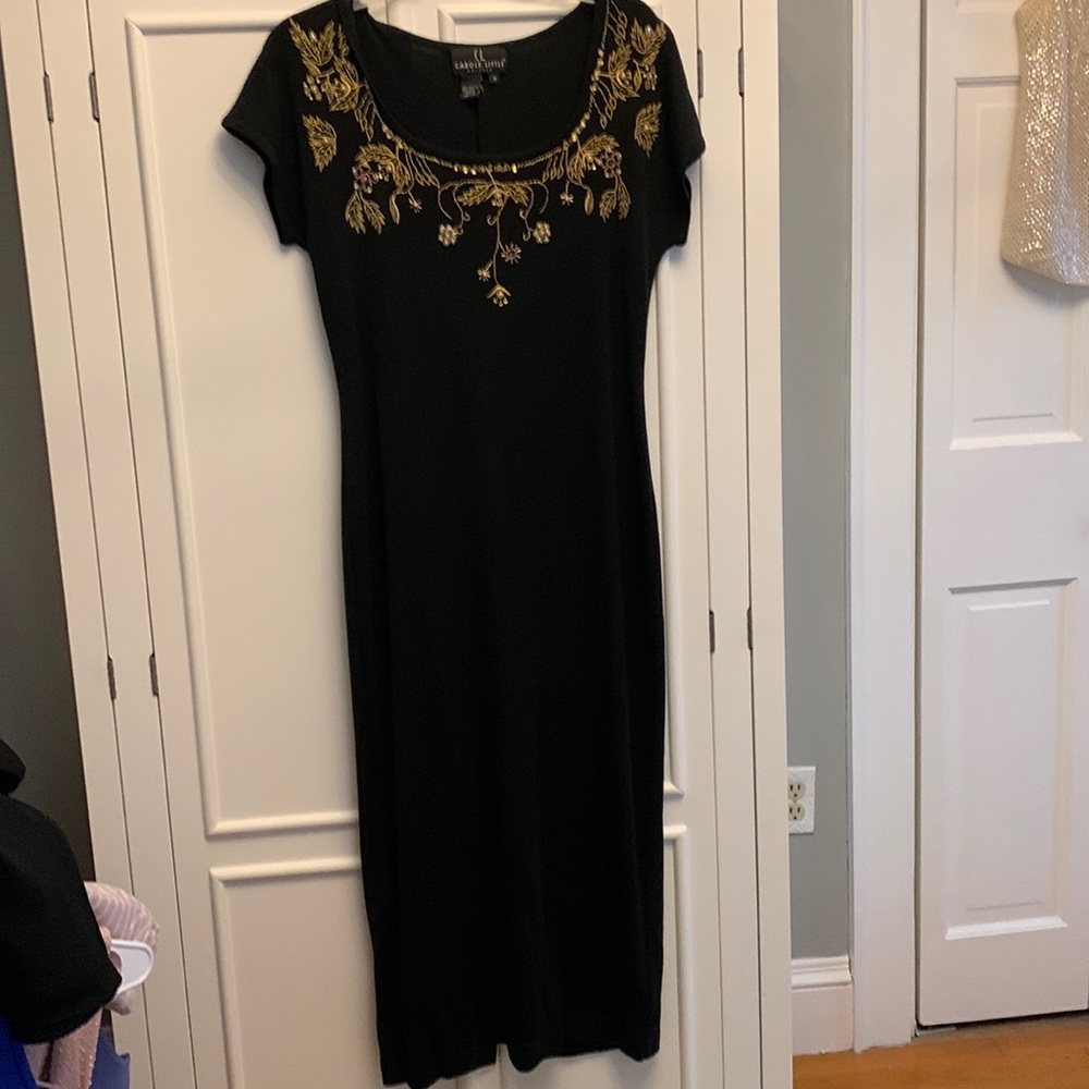 Carole Little beautiful beaded black dress. Size M